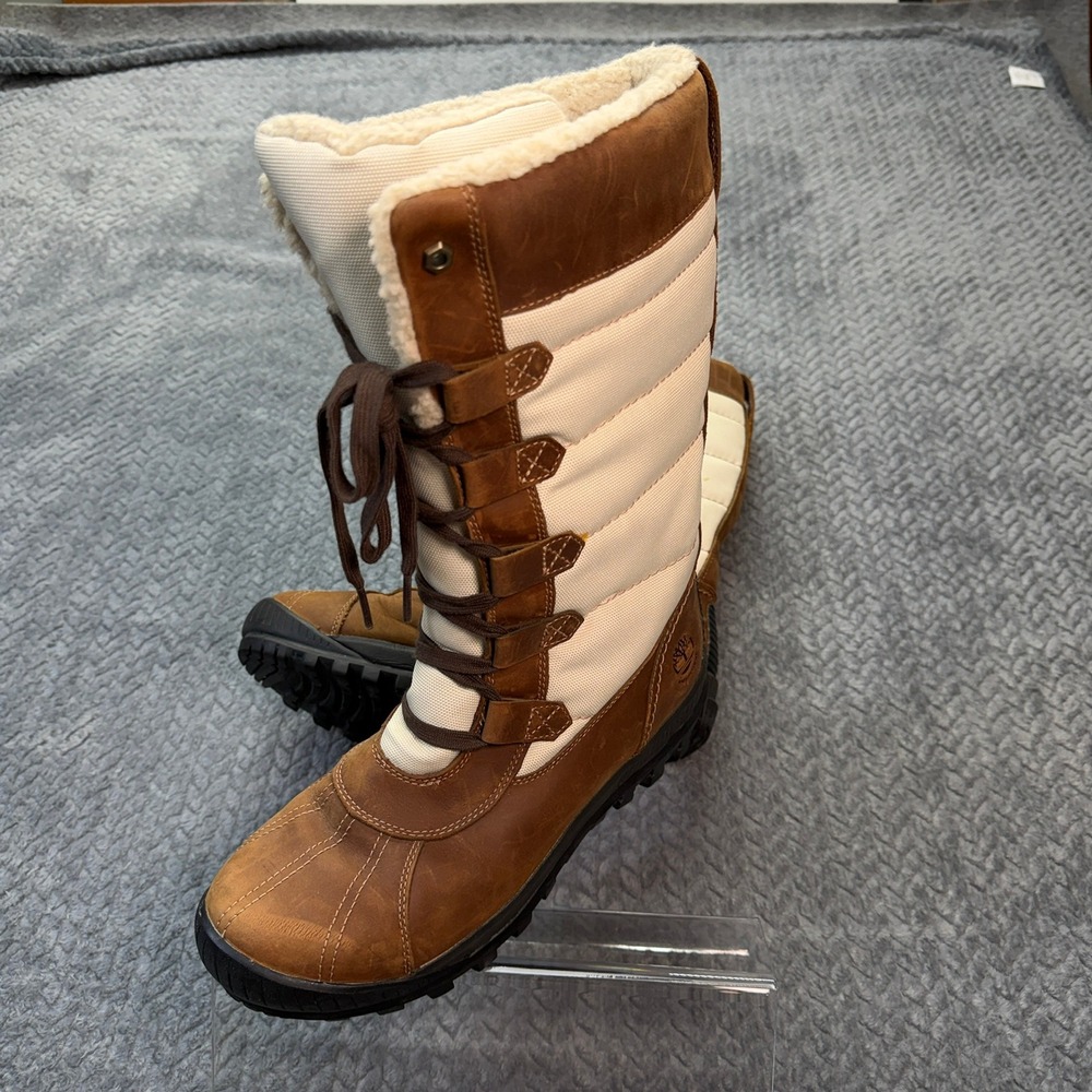 Timberland Mount Hope Waterproof Winter Boots Brown Leather Tan 6910B Womens 10 - Picture 13 of 15
